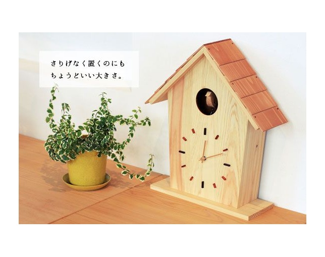 キシル(XYL) カッコー時計 ヒノキの家 (ナチュラル)のメイン写真