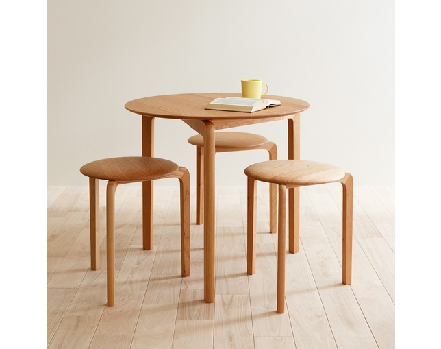 伝統工芸 LISCIO スタックサイドテーブル チェリーのメイン写真