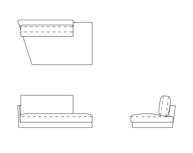 マルニ木工(maruni) アームレスアングルソファ・左の写真