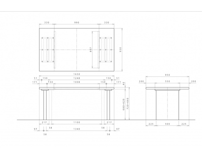 柏木工(KASHIWA) PREMIUM TABLE・ストレート面の写真