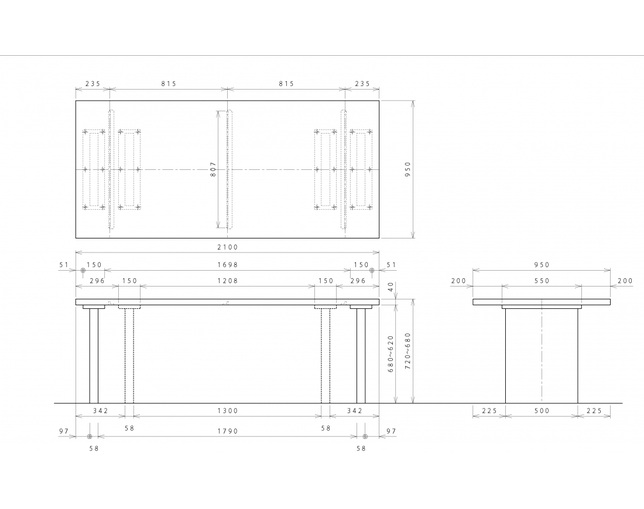 柏木工(KASHIWA) PREMIUM TABLE・ストレート面の写真