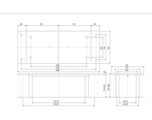 柏木工(KASHIWA) PREMIUM TABLE・ストレート面の写真