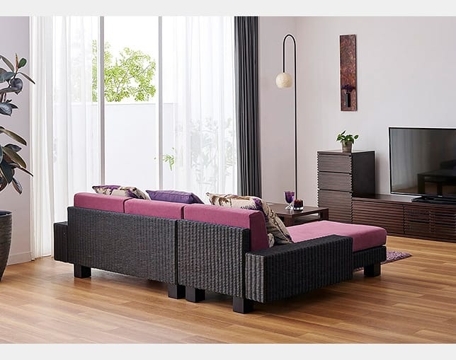 a.flat(エーフラット) KEI low sofa v01 couch set(rattan)の写真
