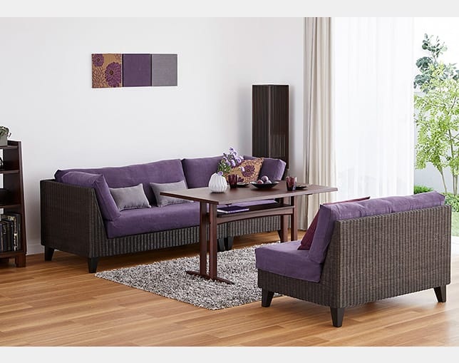 a.flat(エーフラット) RAN compact sofa v05 corner set (rattan)の写真