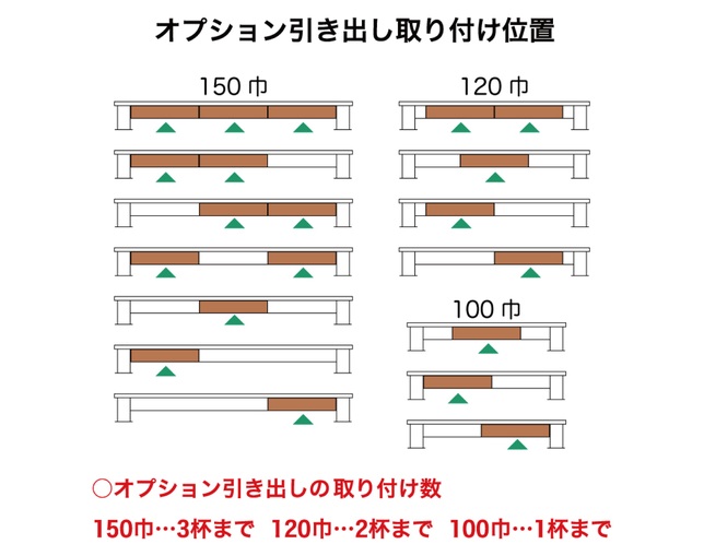 小島工芸 JD-オプション引き出しウォールモカの写真