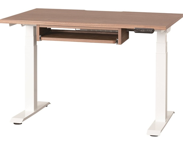 小島工芸 電動昇降デスク C1EA-110×65デスクウオールモカ　脚ホワイトの写真