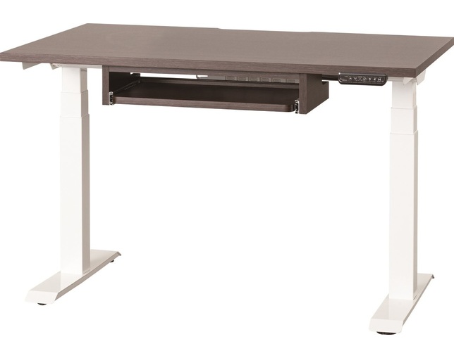 小島工芸 電動昇降デスク C1EA-110×65デスクウッデイウエンジ　脚ホワイトの写真