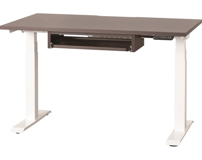 小島工芸 電動昇降デスク C1EA-120×65デスクウッデイウエンジ　脚ホワイトの写真