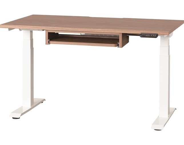小島工芸 電動昇降デスク C1EA-130×70デスクウオールモカ　脚ホワイトの写真