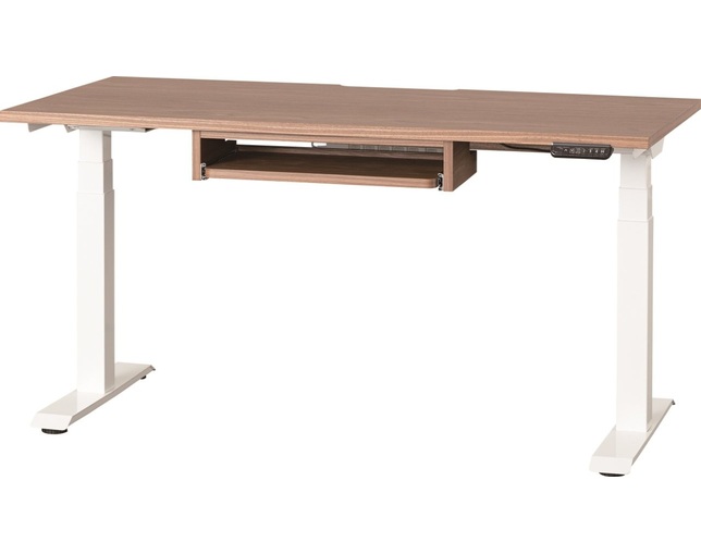 小島工芸 電動昇降デスク C1EA-150×60デスクウオールモカ　脚ホワイトの写真