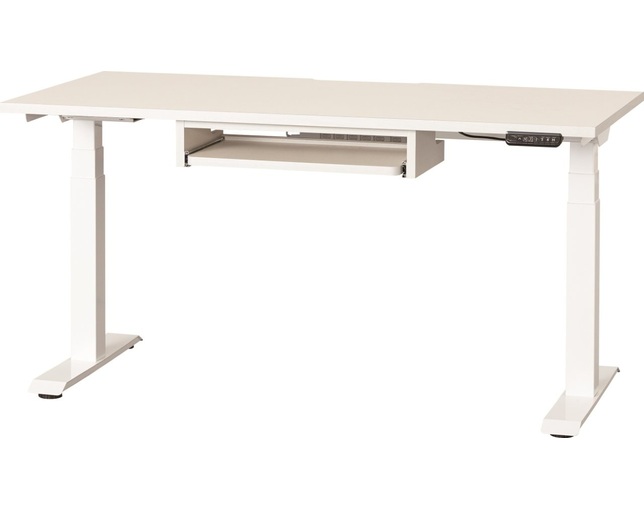 小島工芸 電動昇降デスク C1EA-150×65デスクホワイト　脚ホワイトの写真