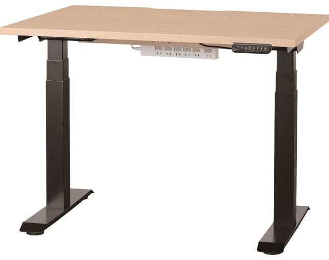 小島工芸 電動昇降デスク C1EB-100×70デスクチェリーナチュラル　脚ブラックの写真