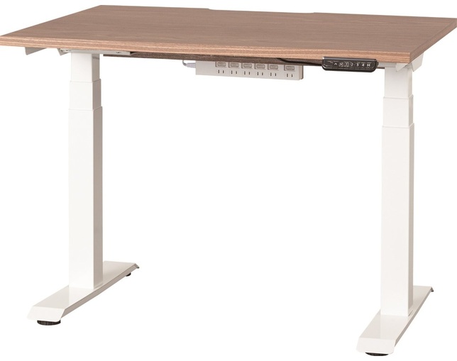 小島工芸 電動昇降デスク C1EB-100×79デスクウオールモカ　脚ホワイトの写真