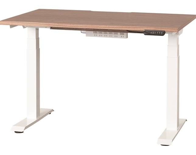 小島工芸 電動昇降デスク C1EB-110×75デスクウオールモカ　脚ホワイトの写真