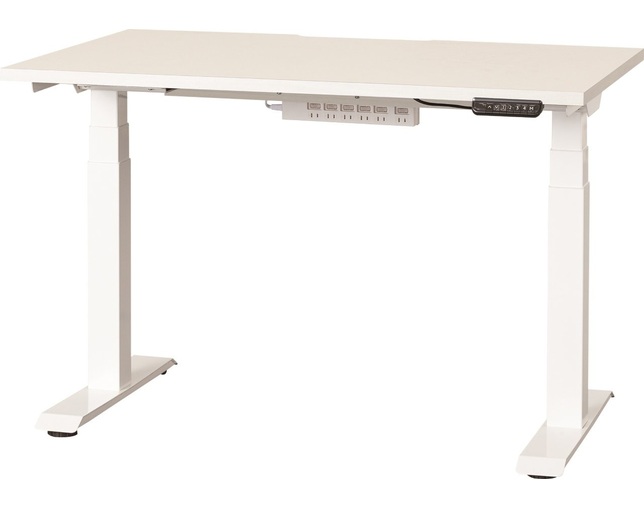 小島工芸 電動昇降デスク C1EB-110×79デスクホワイト　脚ホワイトの写真