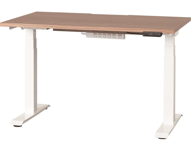 小島工芸 電動昇降デスク C1EB-120×70デスクウオールモカ　脚ホワイトの写真