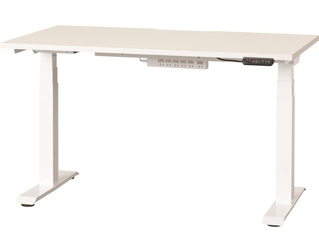 小島工芸 電動昇降デスク C1EB-130×60デスクホワイト　脚ホワイトの写真