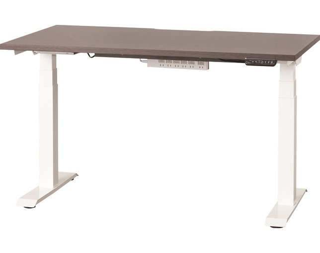 小島工芸 電動昇降デスク C1EB-130×70デスクウッデイウエンジ　脚ホワイトの写真