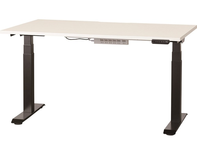 小島工芸 電動昇降デスク C1EB-140×65デスクホワイト　脚ブラックの写真