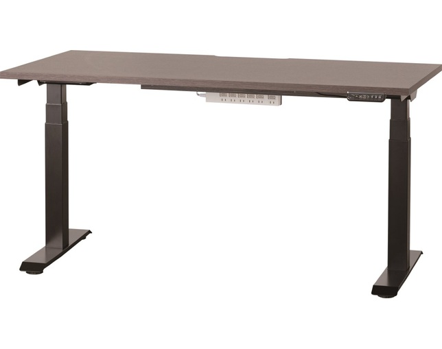 小島工芸 電動昇降デスク C1EB-150×70デスクウッデイウエンジ　脚ブラックの写真