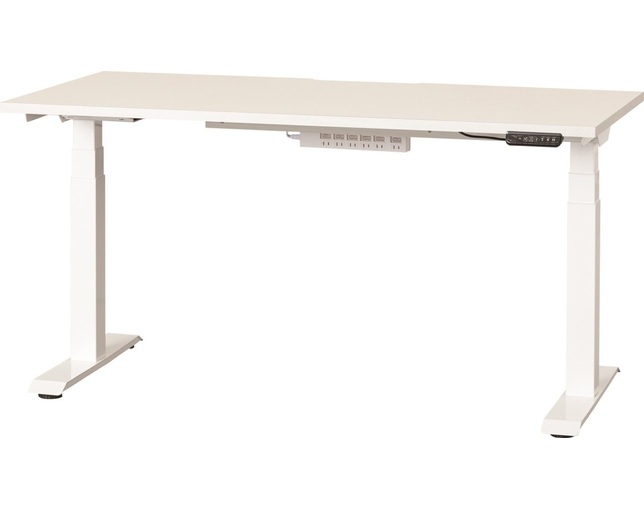 小島工芸 電動昇降デスク C1EB-150×75デスクホワイト　脚ホワイトの写真