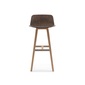 ALKI Stool: front in fabric / leather - back in woodの写真