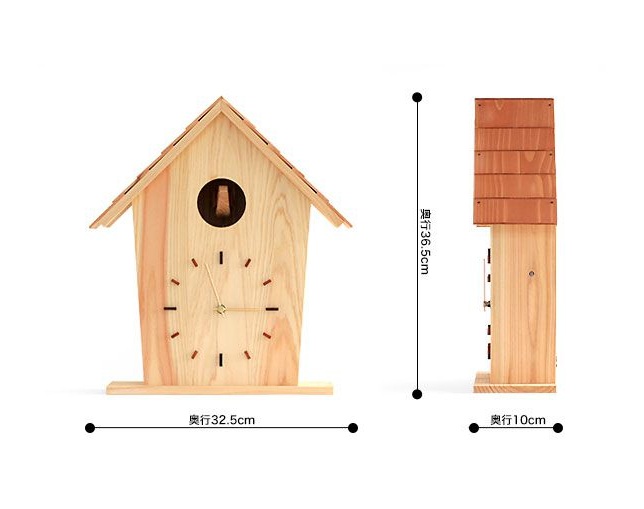 キシル(XYL) カッコー時計 ヒノキの家 (ナチュラル)の写真