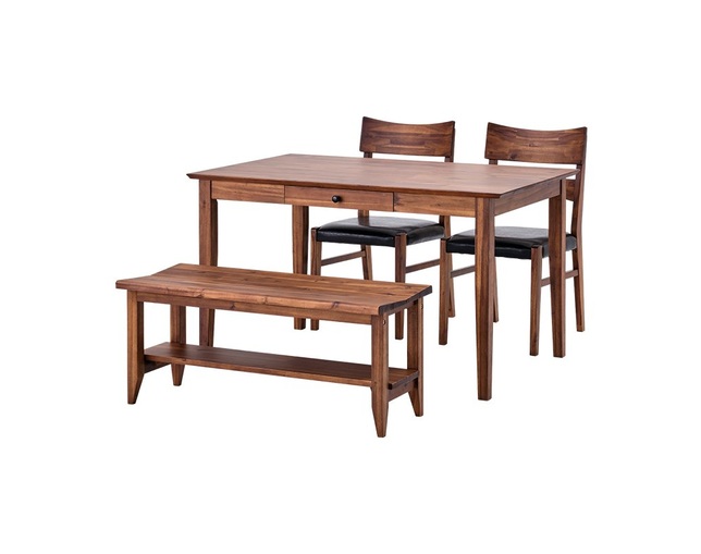 ISSEIKI(イッセイキ) 【SET】LITHIO DINING 4SET(TABLE120+BENCH+CHAIRx2)の写真