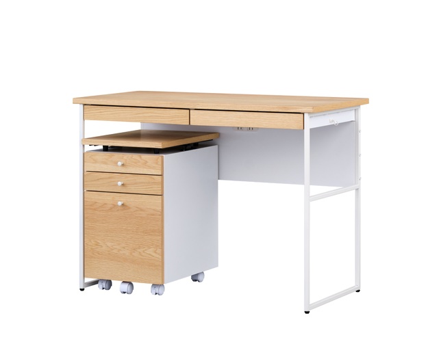 ISSEIKI(イッセイキ) FERRO DESK 100+WAGON 35 (WO-V-NA-WH) 2点SETのメイン写真