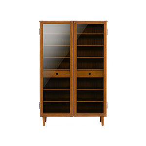 木製ガラス扉　大型カップボード 木製ガラス戸カップボード(モクセイガラスドカップボード