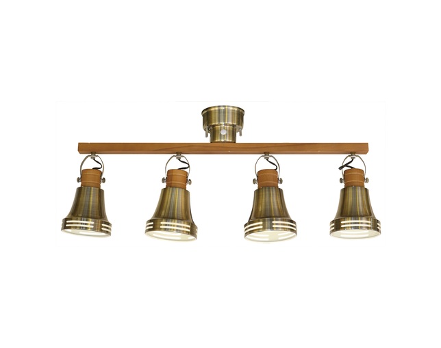 ルチェルカ(Lu Cerca) Wood Bell 4灯スポット ANTIQUE BRASSの写真