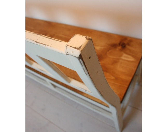 ラスティック(Rustic) 木製背付きベンチの写真