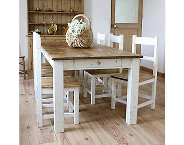 ラスティック(Rustic) 国産オーダー家具 ラスティックパイン スクエアレッグテーブル ～1500×～800の写真