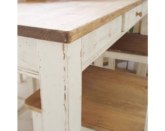 ラスティック(Rustic) 国産オーダー家具 ラスティックパイン スクエアレッグテーブル ～1500×～800の写真