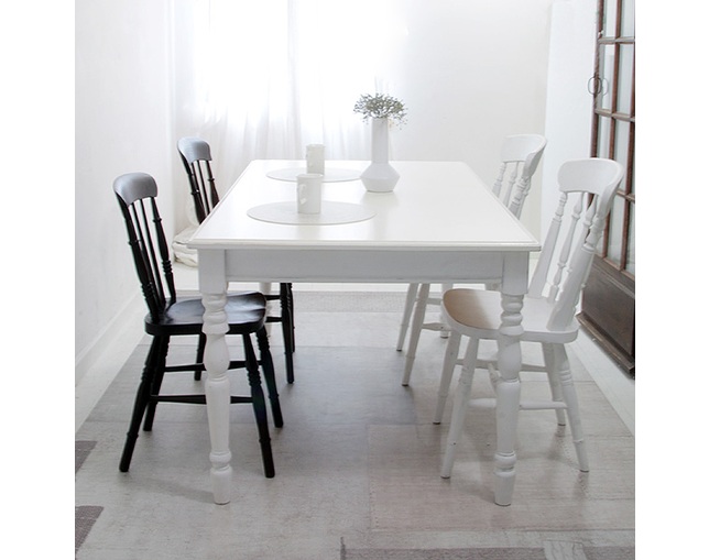 ラスティック(Rustic) 国産オーダー家具　RUSTICシリーズ　ターンドレッグ　TLO TABLE　カラー塗装　～1600×～900の写真