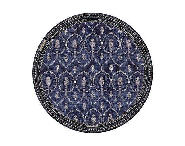 Beija Flor(ベイジャフロール) Beija Flor ベイジャフロール ランチョンマット 丸型プレイスマット φ38 ロイヤルインディゴクラシックの写真