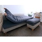 Mコレクション Mコレクション　クッション付きカバーリングソファ　FUTON SOFA グレー W1600の写真