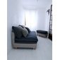 Mコレクション Mコレクション　クッション付きカバーリングソファ　FUTON SOFA グレー W1600の写真