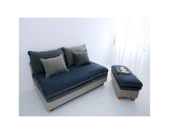 Mコレクション(エムコレクション) Mコレクション　クッション付きカバーリングソファ　FUTON SOFA グレー W1600の写真