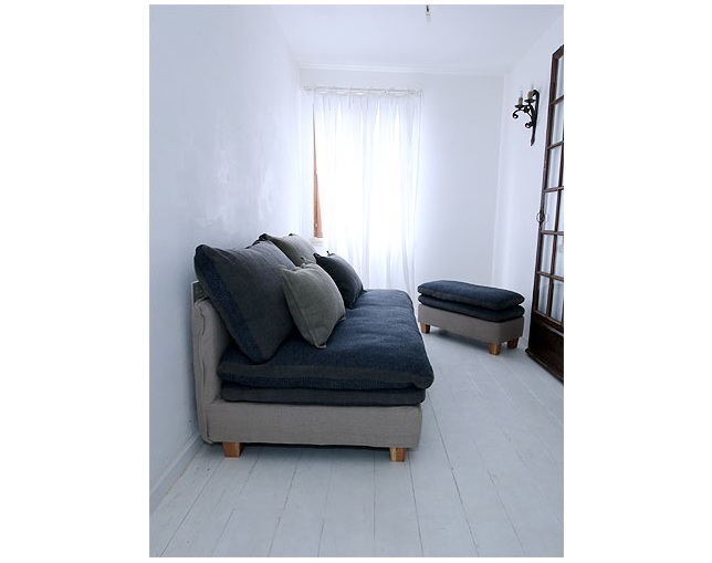 Mコレクション(エムコレクション) Mコレクション　クッション付きカバーリングソファ　FUTON SOFA グレー W1600の写真