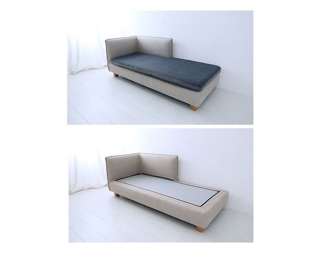 Mコレクション(エムコレクション) Mコレクション　クッション付きカバーリングソファ　FUTON SOFA グレー コーナータイプ(向かって右側)の写真