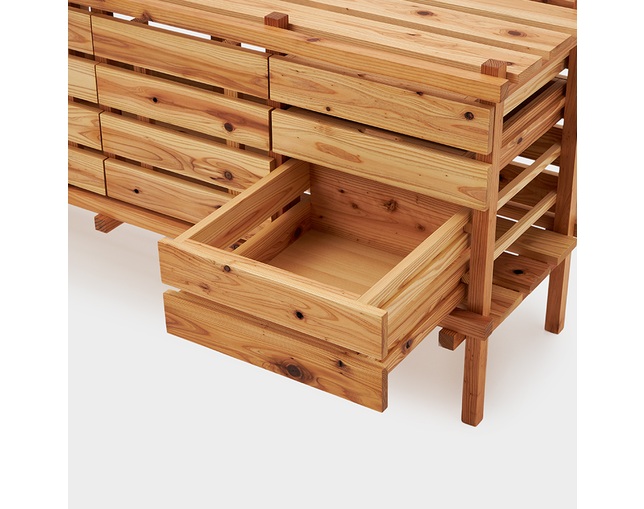 ザ・コンランショップ(THE CONRAN SHOP) RESOMA SIDEBOARD WITH GLASS NATURALの写真