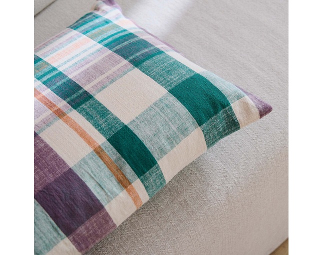 ザ・コンランショップ(THE CONRAN SHOP) MARABAR WOVEN CC 40x60 MAUVE GREENの写真