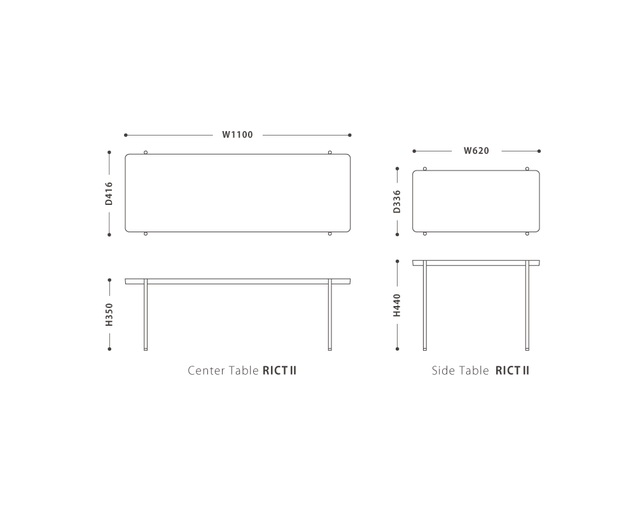 NOWHERE LIKE HOME(ノーウェアライクホーム) Center & Side Table RICTⅡの写真