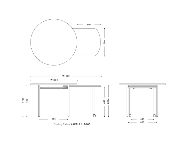 NOWHERE LIKE HOME(ノーウェアライクホーム) Dining Table KAPELLⅡの写真