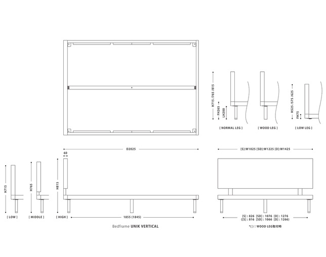 NOWHERE LIKE HOME(ノーウェアライクホーム) Bedframe UNIK VERTICALの写真