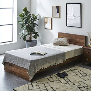 □広松木工□FREX ベッドフレーム セミダブル ウォールナット ウイング