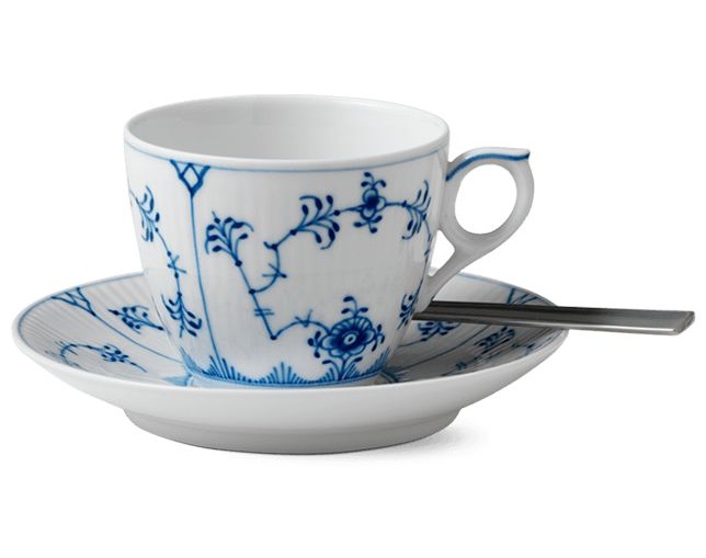 ロイヤル コペンハーゲン ブルーフルーテッド プレイン コーヒーカップ&ソーサーの写真