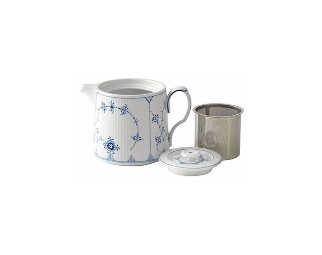 ロイヤル コペンハーゲン ブルーフルーテッド プレイン ティーポット 600mlの写真