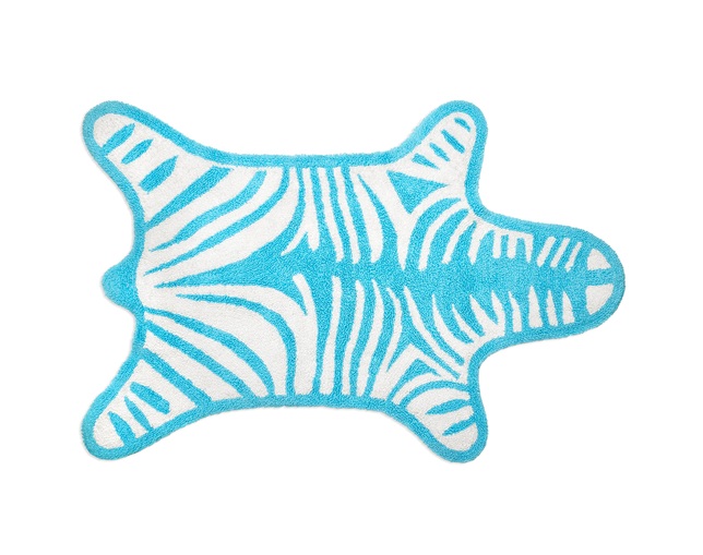 ジョナサンアドラー(JONATHAN ADLER) Zebra Bathmat turquoiseの写真